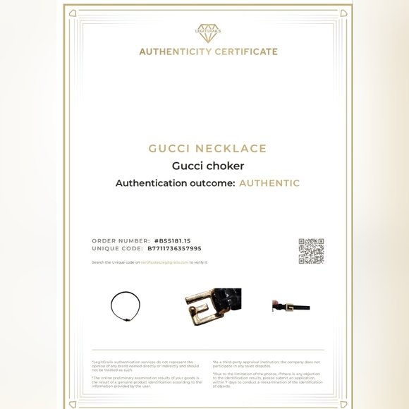 Authenticated Vintage Gucci Logo Choker Necklace Black Gold Leather - Picture 13 of 13